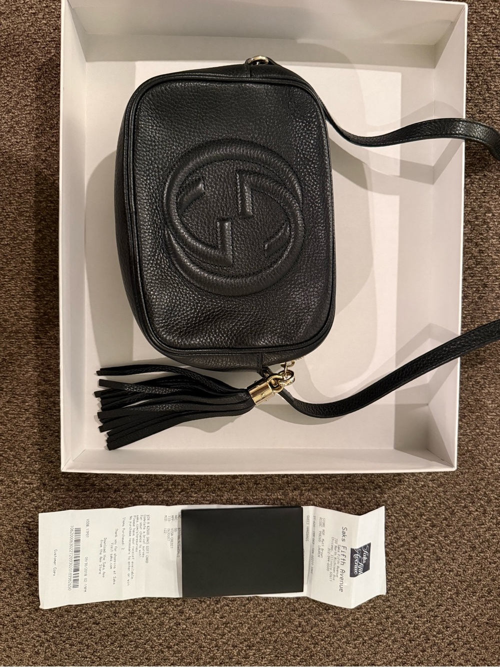 Gucci Black Leather Shoulder Bag with Gold Hardware - Picture 12 of 13